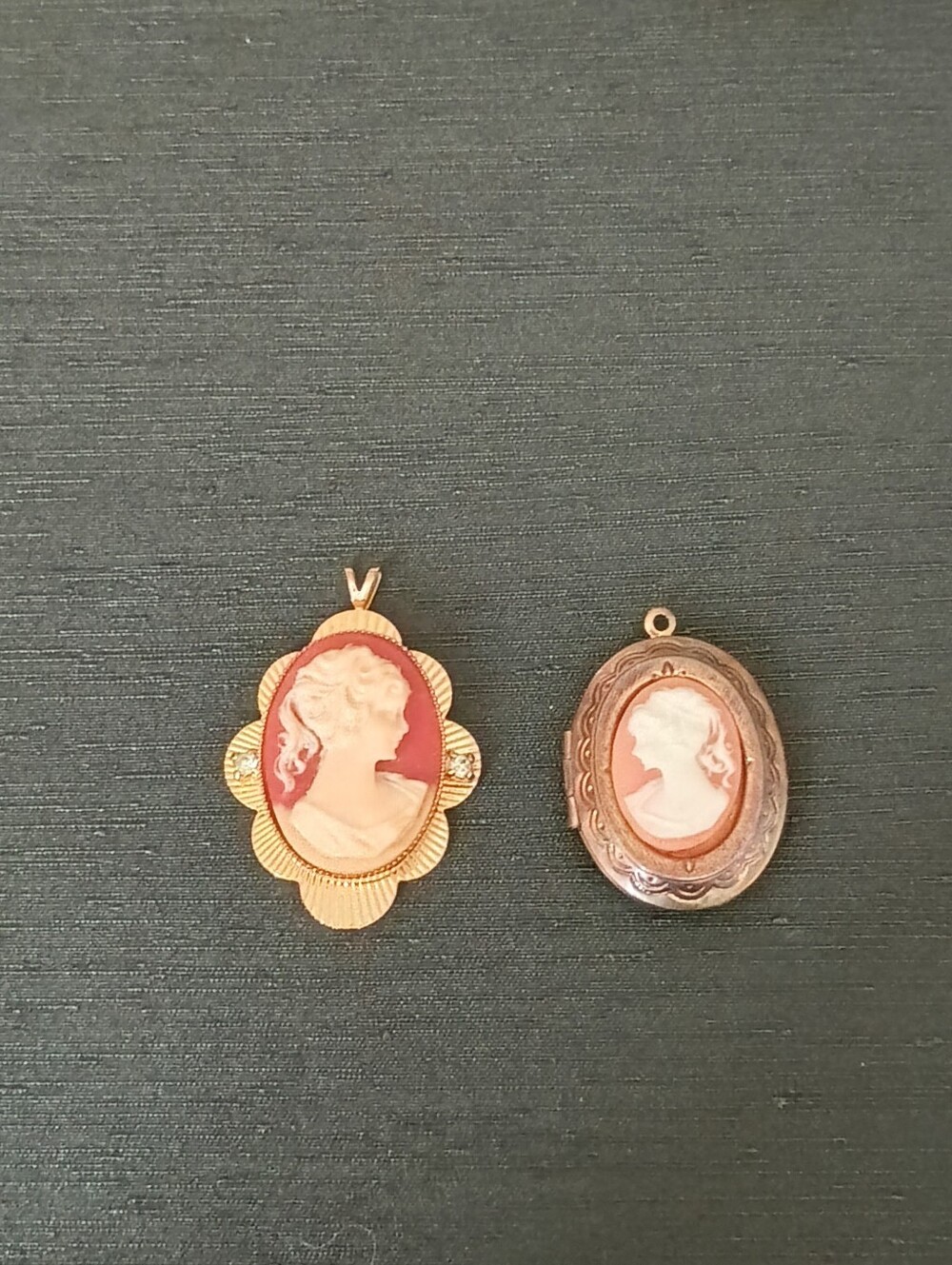 Vintag Lot Of 2  Cameo Pendant Necklace - Classic Women Jewelry